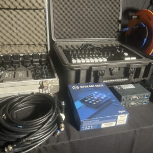 pack mezclador de vídeo roland v 60hd + extensores kramer tp 580 + stream deck + blackmagic micro converter